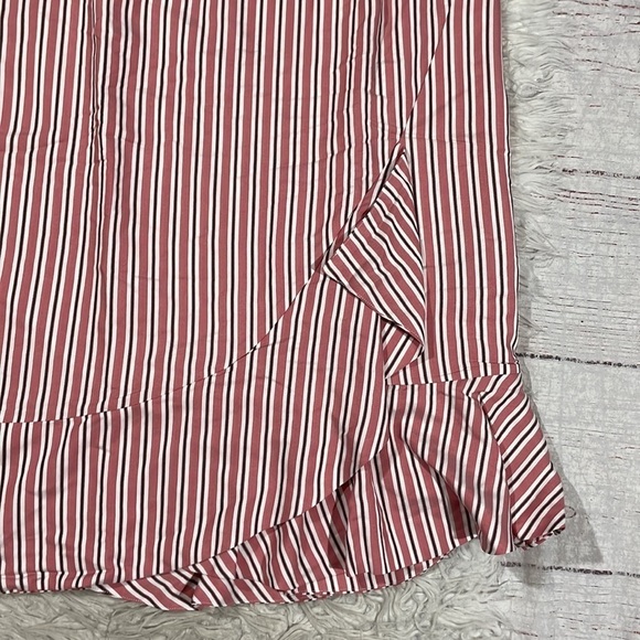 NWT TED BAKER Coryn High Waist Ruffled Striped Pencil Midi Skirt - Picture 6 of 11